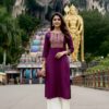 INLI Batu Caves Wine Rayon Kurti Perfect for Wedding, Party, Diwali, Anniversary, Family Gatherings – . Introductory Price ₹1499. Delivery 4-6 Workin | Bollywood Kurti, Creative Kurtis, Designer Kurti, Kurti, Party Wear Kurti, Selfie Kurti