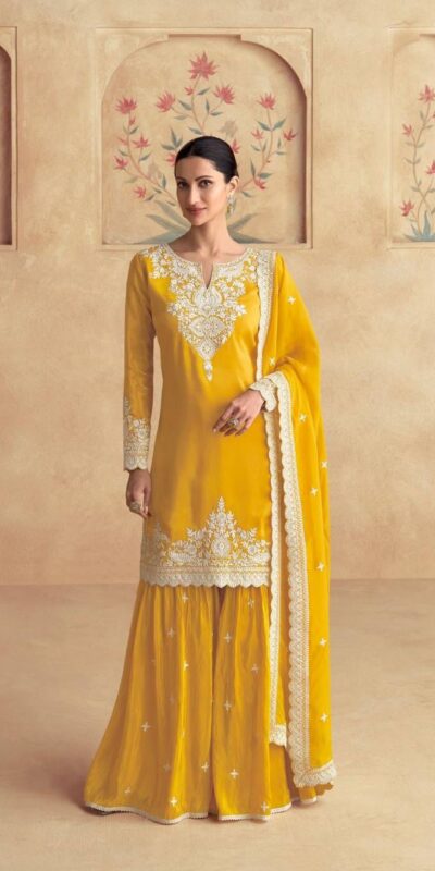 DS 3101 Yellow Chinon Salwar Suit Perfect for Wedding, Party, Durga Puja, Pooja, Holi – . Festive Deal ₹2049. Delivery 4-6 Working Days. Shop now. | Casual Suits, Jump Suits, Tops & Bottoms, Track Suits, Trendy Wear, Creative suits, Designer Suits, Palazzo Suits, Party Wear Suits, Patiala Suits, Salwar suit, Straight Suits