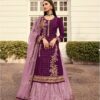 Wine Georgette Embroidery Stone Work Lehenga Choli