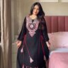 Black Rayon Thread With Real Mirror Work Salwar Suit