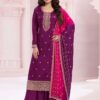 Wine Vichitra Zari Embroidery Work Salwar Suit