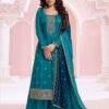 Blue Vichitra Zari Embroidery Work Salwar Suit