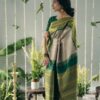 Green Soft Lichi Silk Rich Pallu Border Work Saree