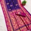 Royal Blue Paithani Silk Zari Lace Work Saree