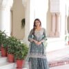 Grey Fandy Silk Sequins Embroidery Work Salwar Suit