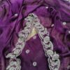 Wine Space Silk Embroidery Work Saree