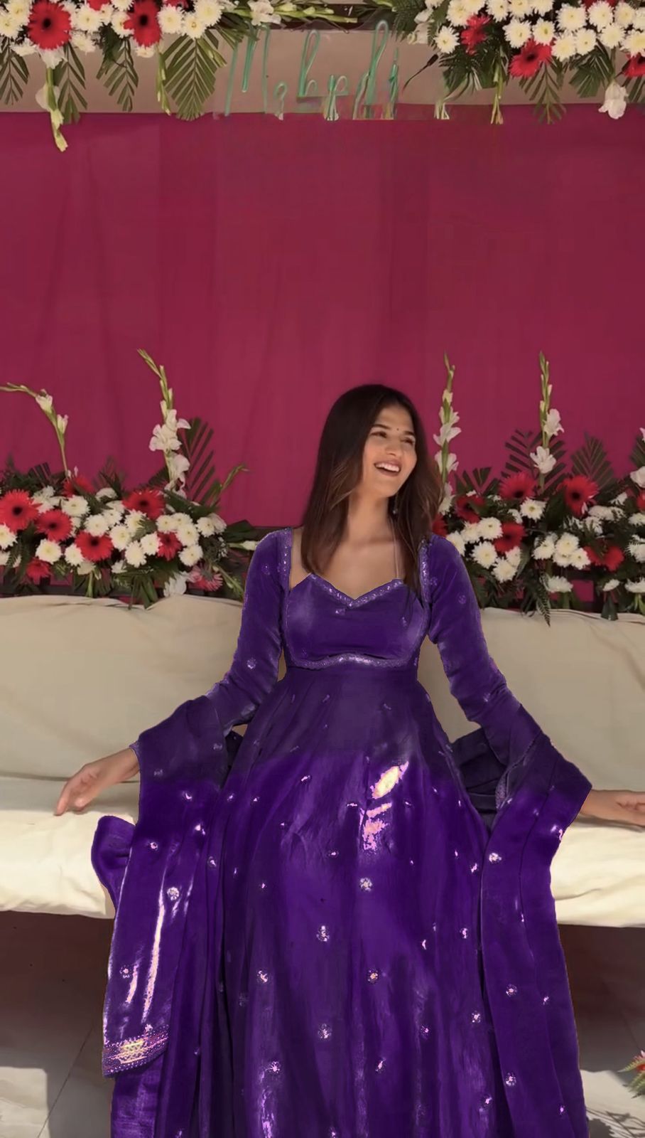 Purple Fendy Silk Lace Work Salwar Suit