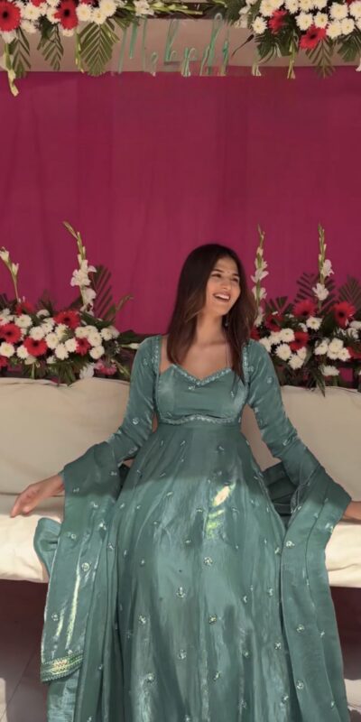 Blue Fendy Silk Lace Work Salwar Suit