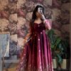 Wine Chinon Silk Thread Work Salwar Suit