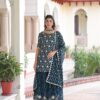 Navy Blue Georgette Embroidery Sequins Work Salwar Suit
