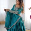 Rama Chinon Silk Embroidery Work Lehenga Choli