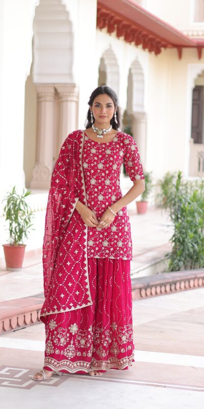KA 1210 Pink in Georgette. Embroidery Work & Sequins Work Salwar Suit Grab it for ₹2599. Delivery 4-6 Working Days. Shop now. | Jump Suits, Tops & Bottoms, Track Suits, Salwar suit, Casual Suits, Creative suits, Designer Suits, Palazzo Suits, Party Wear Suits, Patiala Suits, Straight Suits, Trendy Wear
