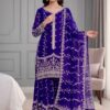 Royal Blue Fendy Silk Embroidery Work Salwar Suit