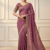 Onion Star Georgette Embroidery Work Saree
