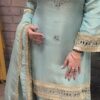 Sky Blue Cosmos Embroidery Mirror Work Salwar Suit