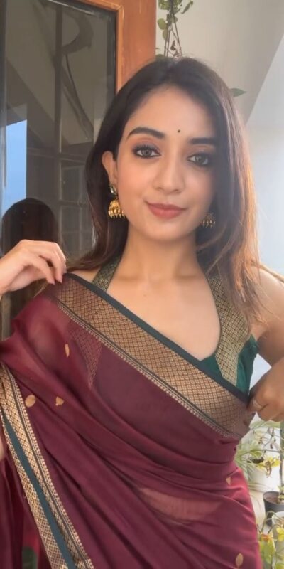 Maroon Soft Lichi Silk Rich Pallu Border Work Saree