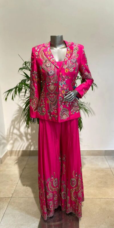 Pink Chinon Sequence Work Salwar Suit