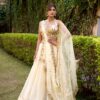 White Chanda Silk Sequins Work Lehenga Choli