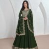 Green Vichitra Embroidery Lace Work Salwar Suit