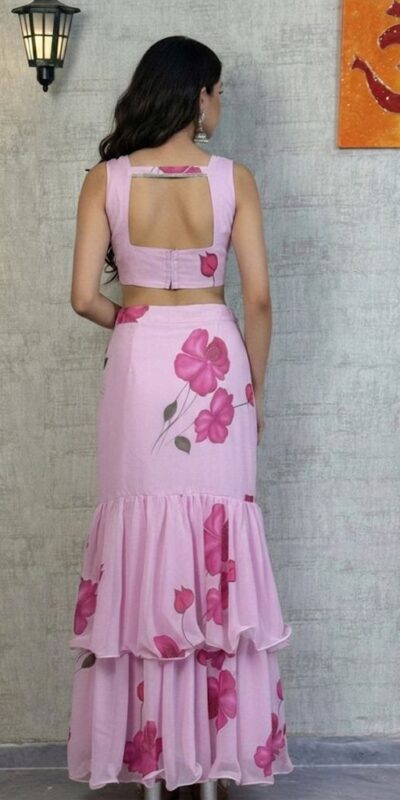 Baby Pink Premium Faux Georgette Saree BD 1805 Baby Pink with Digital Print. Now at just ₹2049. Delivery 4-6 Working Days. Shop now. | Creative Sarees, Embroidered Sarees, Bollywood Sarees, Designer Sarees, Ethnic Saree, Modern Digital sarees, Party Wear Sarees, Sarees