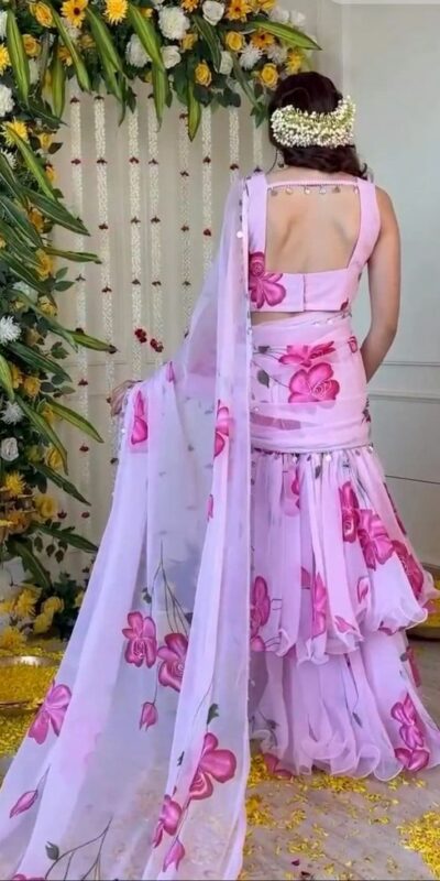 Baby Pink Premium Faux Georgette Saree BD 1805 Baby Pink with Digital Print. Now at just ₹2049. Delivery 4-6 Working Days. Shop now. | Creative Sarees, Embroidered Sarees, Bollywood Sarees, Designer Sarees, Ethnic Saree, Modern Digital sarees, Party Wear Sarees, Sarees