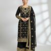 Black Faux Georgette Sequence Work Salwar Suit