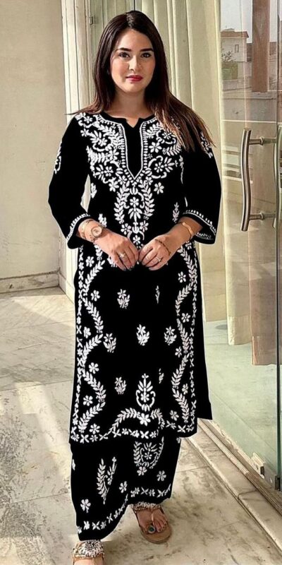 MF 627 Black Rayon With Wid Lakhnavi Style Work Kurti Designer Work. Grab it for ₹1449. Delivery 4-6 Working Days. Shop now. | Bollywood Kurti, Creative Kurtis, Designer Kurti, Kurti, Party Wear Kurti, Selfie Kurti