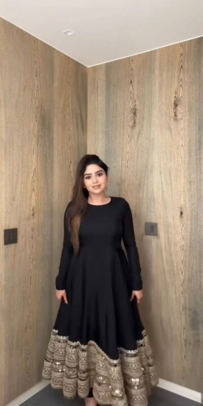 ZSR 3152 Black Color Roman silk Gown with Embroidery Work & Lace Work. Grab it for ₹2599. Delivery 4-6 Working Days. Shop now. | Bollywood Gowns, Creative Gowns, Designer Gowns, Embroidered Gowns, Gowns, Party Wear Gowns