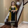 Black Velvet Embroidery Moti Lace Work Salwar Suit