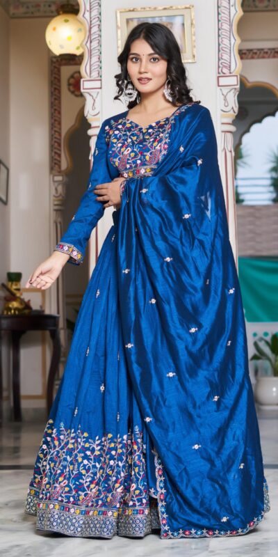 Ram 147 Blue Vichitra Silk Lehenga Choli Perfect for Wedding, Party, Ganesh Chaturthi, Housewarming, Engagement – . Introductory Price ₹3349. Delivery | Bollywood Lehenga, Creative Lehenga, Designer Lehenga, Embroidered Lehenga, Lehenga, Party Wear Lehenga