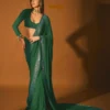 DF 3465 Green Faux Georgette Saree with Embroidery Work & Mirror Work. Affordable Price ₹2099. Delivery 4-6 Working Days. Shop now. | Creative Sarees, Embroidered Sarees, Bollywood Sarees, Designer Sarees, Ethnic Saree, Modern Digital sarees, Party Wear Sarees, Sarees