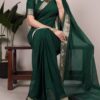 YNF 7911 Green Poly Shimmer Saree Perfect for Wedding, Party, Ganesh Chaturthi, Bridal Wear, Temple Visit –. Available at ₹1499 only. Delivery 4-6 Workin | Creative Sarees, Embroidered Sarees, Bollywood Sarees, Designer Sarees, Ethnic Saree, Modern Digital sarees, Party Wear Sarees, Sarees