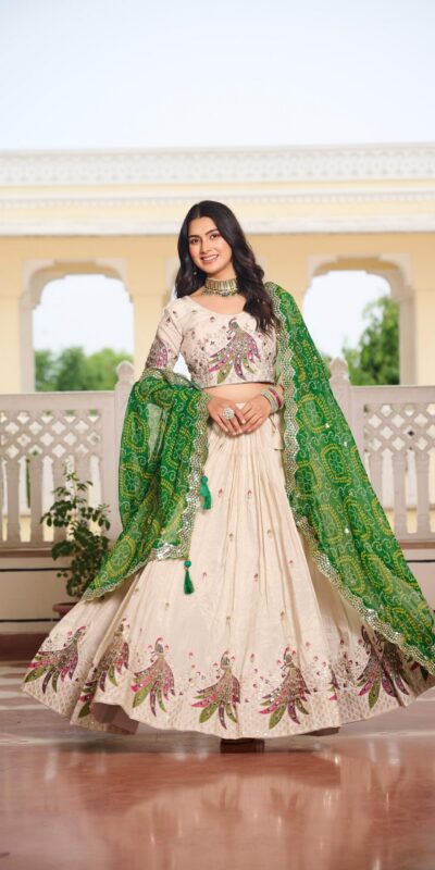 Ram 102 Green Color Pure Tissue silk Lehenga Choli with Embroidery Work. Grab it for ₹3249. Delivery 4-6 Working Days. Shop now. | Bollywood Lehenga, Creative Lehenga, Designer Lehenga, Embroidered Lehenga, Lehenga, Party Wear Lehenga