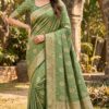 MB 9 Green Color Satin Silk Saree with Lace Work & Zari Work. Exclusive Offer ₹2149. Delivery 4-6 Working Days. Shop now. | Creative Sarees, Embroidered Sarees, Bollywood Sarees, Designer Sarees, Ethnic Saree, Modern Digital sarees, Party Wear Sarees, Sarees