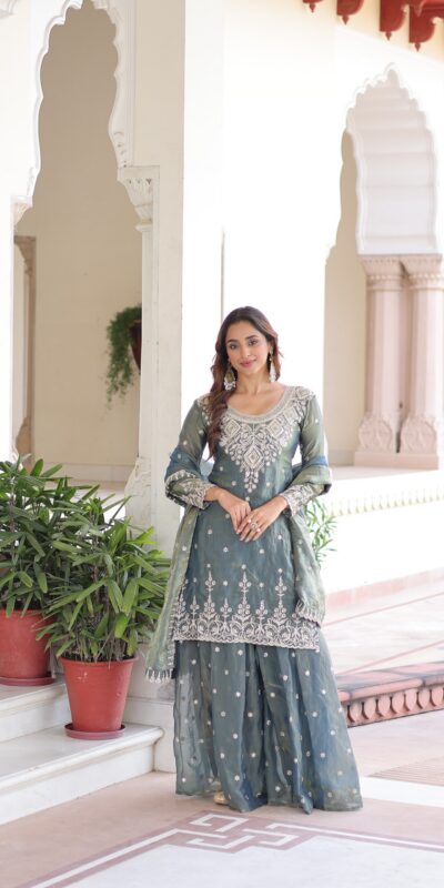 KA 1211 Grey Fandy Silk Salwar Suit Perfect for Wedding, Party, Sangeet, Haldi, Ethnic Day – . Festive Deal ₹2549. Delivery 4-6 Working Days. Shop now. | Casual Suits, Jump Suits, Tops & Bottoms, Track Suits, Trendy Wear, Creative suits, Designer Suits, Palazzo Suits, Party Wear Suits, Patiala Suits, Salwar suit, Straight Suits