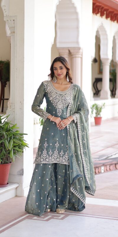 KA 1211 Grey Fandy Silk Salwar Suit Perfect for Wedding, Party, Sangeet, Haldi, Ethnic Day – . Festive Deal ₹2549. Delivery 4-6 Working Days. Shop now. | Casual Suits, Jump Suits, Tops & Bottoms, Track Suits, Trendy Wear, Creative suits, Designer Suits, Palazzo Suits, Party Wear Suits, Patiala Suits, Salwar suit, Straight Suits