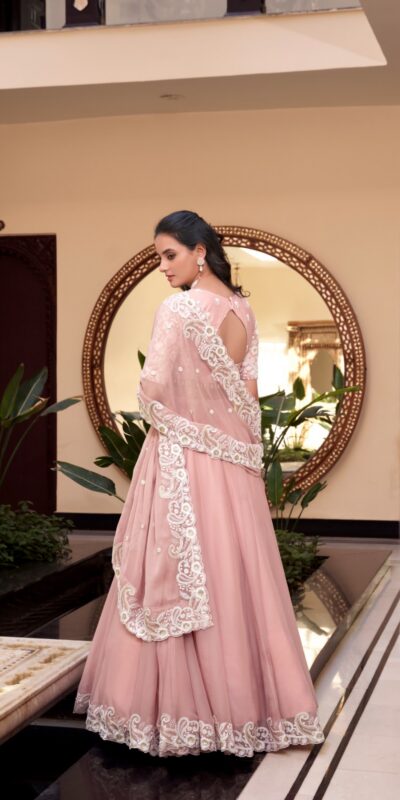 LNB 1439 Light pink Weone Silk Lehenga Choli Perfect for Wedding, Party, Diwali, Ganesh Chaturthi, Bridal Wear – . Now at just ₹3599. Delivery 4- | Bollywood Lehenga, Creative Lehenga, Designer Lehenga, Embroidered Lehenga, Lehenga, Party Wear Lehenga