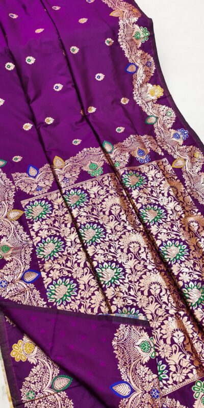 MB 3319 Light Purple Color Banarasi Lace Work Gold Zari Border Saree . Available at ₹1849 only. Delivery 4-6 Working Days. Shop now. | Creative Sarees, Embroidered Sarees, Bollywood Sarees, Designer Sarees, Ethnic Saree, Modern Digital sarees, Party Wear Sarees, Sarees