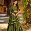 Mahendi Chettinad Cotton Chex Zari Work Lehenga Choli