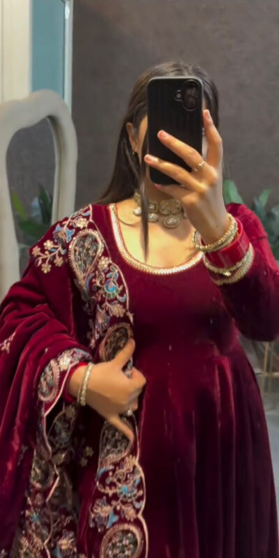 ST 1148 Maroon 9000 Velvet Salwar Suit with Embroidery Work & Lace Work. Get it for ₹2449. Delivery 4-6 Working Days. Shop now. | Casual Suits, Jump Suits, Tops & Bottoms, Track Suits, Trendy Wear, Creative suits, Designer Suits, Palazzo Suits, Party Wear Suits, Patiala Suits, Salwar suit, Straight Suits