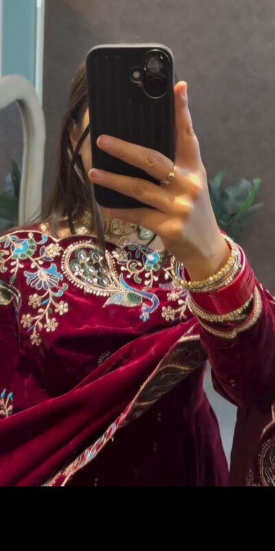 ST 1148 Maroon 9000 Velvet Salwar Suit with Embroidery Work & Lace Work. Get it for ₹2449. Delivery 4-6 Working Days. Shop now. | Casual Suits, Jump Suits, Tops & Bottoms, Track Suits, Trendy Wear, Creative suits, Designer Suits, Palazzo Suits, Party Wear Suits, Patiala Suits, Salwar suit, Straight Suits