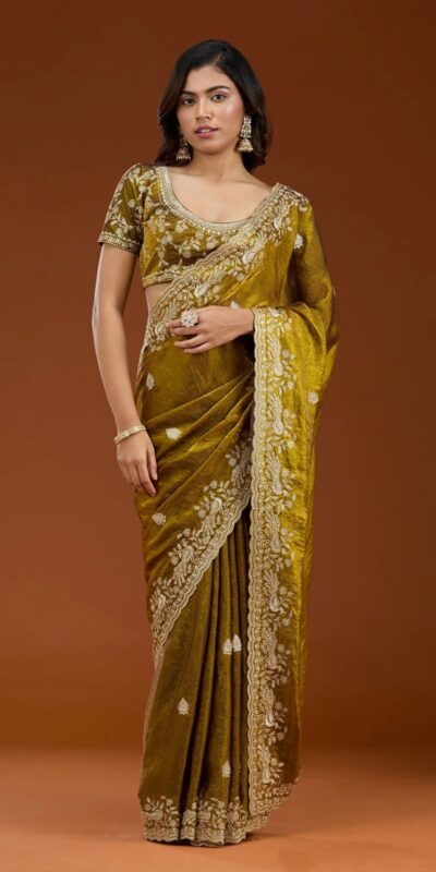 E BT 438 Mustard in Fandy Satin Silk mbroidery Work & Zari Work Saree. Special Price ₹1949. Delivery 4-6 Working Days. Shop now. | Creative Sarees, Embroidered Sarees, Bollywood Sarees, Designer Sarees, Ethnic Saree, Modern Digital sarees, Party Wear Sarees, Sarees