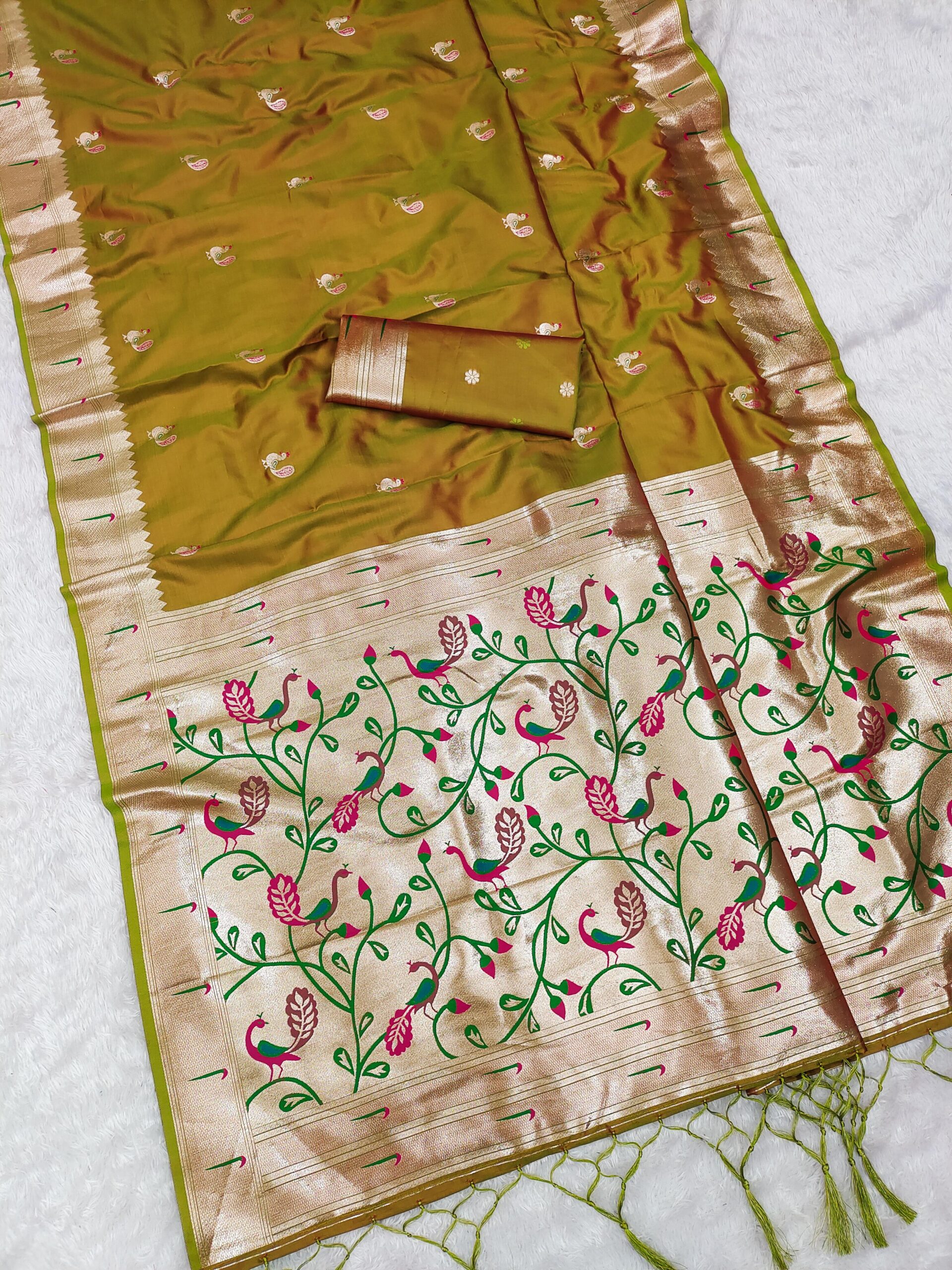 MB 389 Mustered Soft Paithani Silk Saree with Lace Work & Zari Work. Affordable Price ₹2049. Delivery 4-6 Working Days. Shop now. | Creative Sarees, Embroidered Sarees, Bollywood Sarees, Designer Sarees, Ethnic Saree, Modern Digital sarees, Party Wear Sarees, Sarees