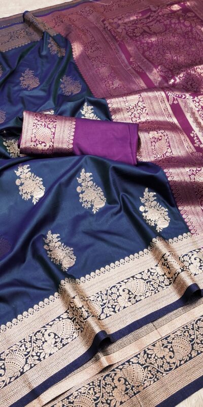 MB 1027 Navy Blue in Banarasi Silk Zari Work & Lace Work Saree . Available at ₹1999 only. Delivery 4-6 Working Days. Shop now. | Creative Sarees, Embroidered Sarees, Bollywood Sarees, Designer Sarees, Ethnic Saree, Modern Digital sarees, Party Wear Sarees, Sarees