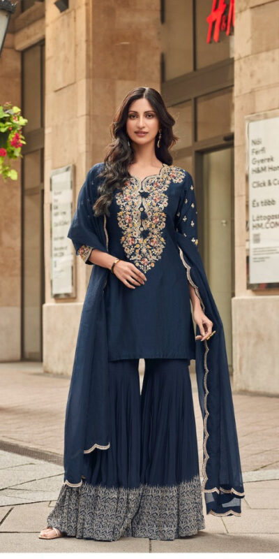 FC Sayuuri 5595 Navy Blue Georgette Salwar Suit with Embroidery Work & Lace Work. Special Price ₹3149. Delivery 4-6 Working Days. Shop now. | Jump Suits, Tops & Bottoms, Track Suits, Salwar suit, Casual Suits, Creative suits, Designer Suits, Palazzo Suits, Party Wear Suits, Patiala Suits, Straight Suits, Trendy Wear