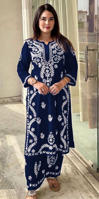 MF 627 Navy Blue Rayon With Wid Lakhnavi Style Work Kurti Designer Work. Grab it for ₹1449. Delivery 4-6 Working Days. Shop now. | Bollywood Kurti, Creative Kurtis, Designer Kurti, Kurti, Party Wear Kurti, Selfie Kurti