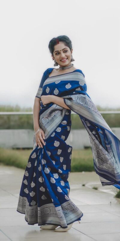 KPR 095 Navy Blue Soft Lichi Silk Saree with Lace Border & Lace Work. Affordable Price ₹1399. Delivery 4-6 Working Days. Shop now. | Creative Sarees, Embroidered Sarees, Bollywood Sarees, Designer Sarees, Ethnic Saree, Modern Digital sarees, Party Wear Sarees, Sarees