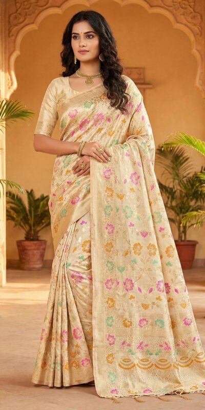 MS 546 Off White in Color Banarasi Silk Zari Work All Over Saree . Available at ₹1649 only. Delivery 4-6 Working Days. Shop now. | Creative Sarees, Embroidered Sarees, Bollywood Sarees, Designer Sarees, Ethnic Saree, Modern Digital sarees, Party Wear Sarees, Sarees