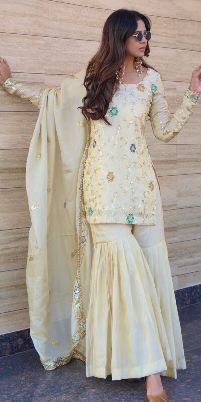 ZSR 3155 Off White Chinnon Salwar Suit Perfect for Wedding, Party, Durga Puja, Reception, Onam – . Grab it for ₹1999. Delivery 4-6 Working Days. | Casual Suits, Jump Suits, Tops & Bottoms, Track Suits, Trendy Wear, Creative suits, Designer Suits, Palazzo Suits, Party Wear Suits, Patiala Suits, Salwar suit, Straight Suits