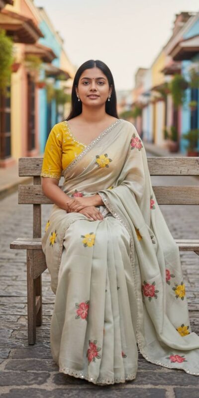 BT 1305 Off White Viscose Rangoli Saree Perfect for Wedding, Party, Family Gatherings, Temple Visit, Diwali – . Get it for ₹1849. Delivery 4-6 Wor | Creative Sarees, Embroidered Sarees, Bollywood Sarees, Designer Sarees, Ethnic Saree, Modern Digital sarees, Party Wear Sarees, Sarees